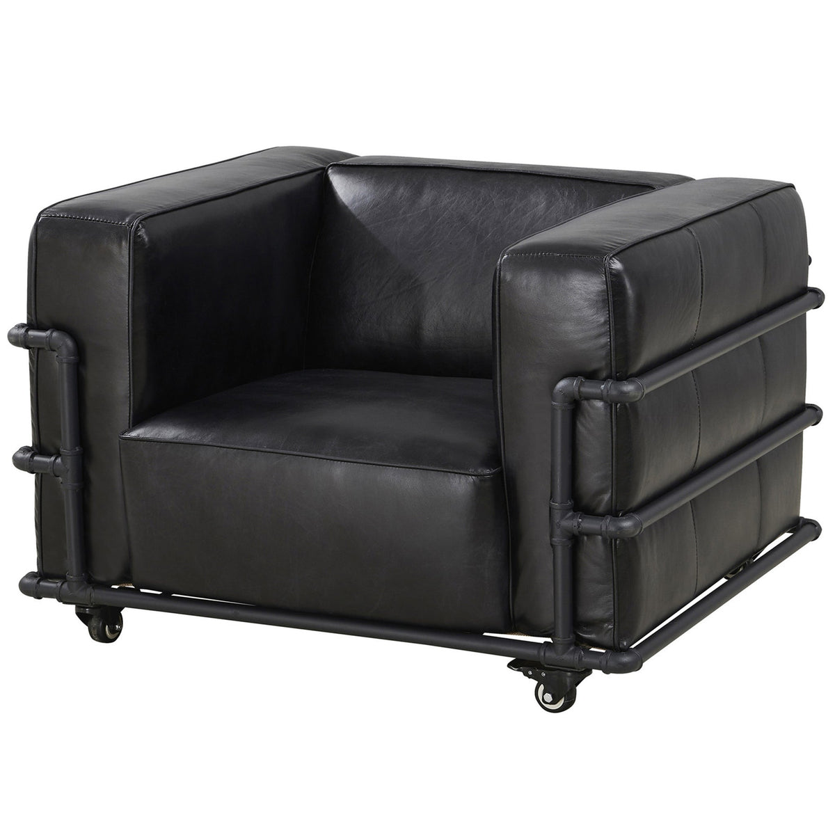 Henry Industrial Modern Leather Arm Chair (2 Colors Available)