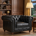 Century Chesterfield Arm Chair - Slate Leather
