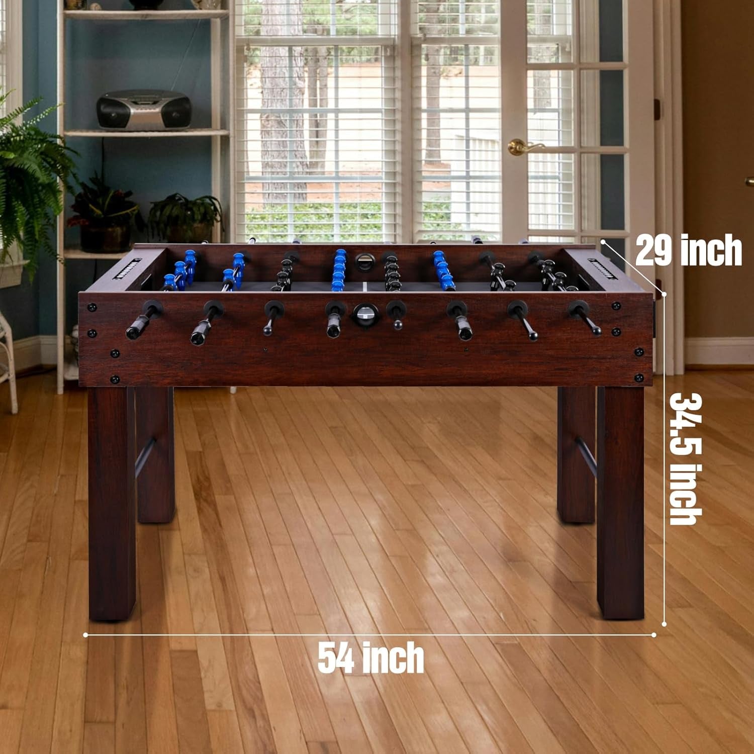 Foosball Table, Competition-Sized 48In and 55In Game Table for Home & Game Room – Includes 2 Balls & 2 Cup Holders – Classic Indoor Soccer Game