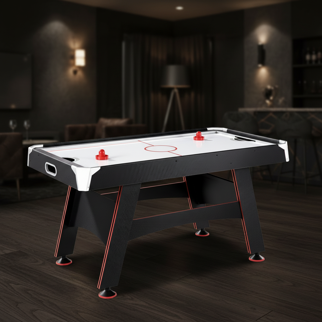 5 Ft. Air Hockey Table with Electronic Scorer and Pusher and Puck Set by MD Sports