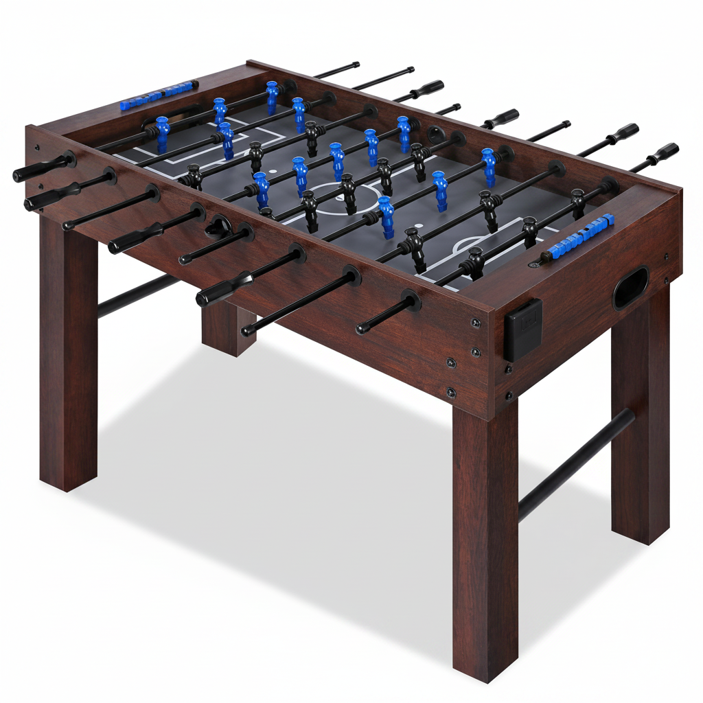 Foosball Table, Competition-Sized 48In and 55In Game Table for Home & Game Room – Includes 2 Balls & 2 Cup Holders – Classic Indoor Soccer Game