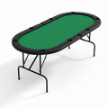 8 Player Oval Foldable Poker Tables, Casino Style Card Table with 8 Cup Holders & Non-Slip Feet, Portable Game Table for Texas Holdem, Blackjack & Dominoes, Perfect for Living Room (Green)